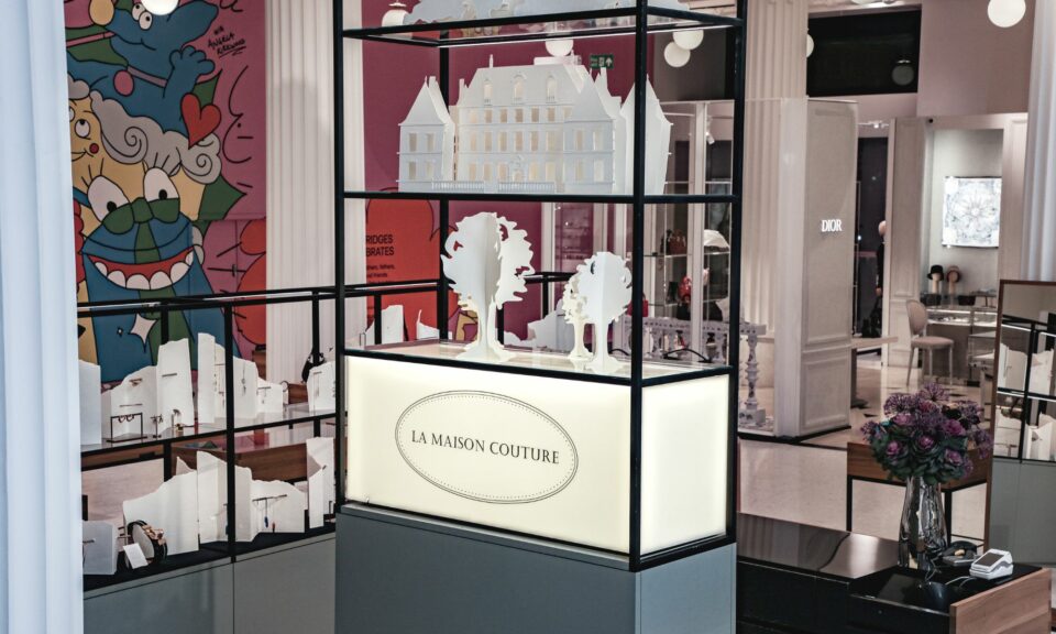 La Maison Couture lightbox display in store in Selfridges London